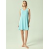 GYS Cooling Bamboo Viscose Sleeveless Nightgowns for Women(Aqua)