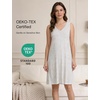 GYS Cooling Bamboo Viscose Sleeveless Nightgowns for Women(B- Grey Floral)