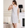 GYS Cooling Bamboo Viscose Sleeveless Nightgowns for Women(B- Grey Floral)