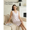 GYS Cooling Bamboo Viscose Sleeveless Nightgowns for Women(B- Mauve Floral)