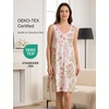 GYS Cooling Bamboo Viscose Sleeveless Nightgowns for Women(B- Pink Floral)
