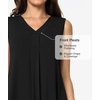 GYS Cooling Bamboo Viscose Sleeveless Nightgowns for Women(C- Black)