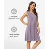 GYS Cooling Bamboo Viscose Sleeveless Nightgowns for Women(C- Mauve Purple)