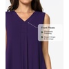 GYS Cooling Bamboo Viscose Sleeveless Nightgowns for Women(C- Purple)