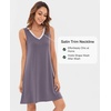 GYS Cooling Bamboo Viscose Sleeveless Nightgowns for Women(Dark Grey)