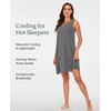 GYS Cooling Bamboo Viscose Sleeveless Nightgowns for Women(Dark Heather Grey)