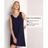GYS Cooling Bamboo Viscose Sleeveless Nightgowns for Women(Navy)
