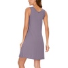 GYS Cooling Bamboo Viscose Sleeveless Nightgowns for Women(Violet)