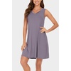 GYS Cooling Bamboo Viscose Sleeveless Nightgowns for Women(Violet)