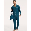 GYS Men’s Bamboo Viscose Long Sleeve Pajamas Set(Ink Blue)