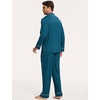 GYS Men’s Bamboo Viscose Long Sleeve Pajamas Set(Ink Blue)