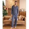 GYS Men’s Bamboo Viscose Long Sleeve Pajamas Set(Navy Elk)