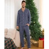 GYS Men’s Bamboo Viscose Long Sleeve Pajamas Set(Navy Elk)