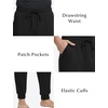 GYS Men’s Modal Cotton Blend Drawstring Joggers with Pockets(Black)