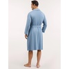 GYS Premium Men’s Bamboo Viscose Knee Length Robe(Grayish Blue)