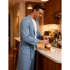 GYS Premium Men’s Bamboo Viscose Knee Length Robe(Grayish Blue)