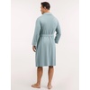 GYS Premium Men’s Bamboo Viscose Knee Length Robe(Greyish Green)