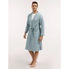 GYS Premium Men’s Bamboo Viscose Knee Length Robe(Greyish Green)