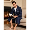 GYS Premium Men’s Bamboo Viscose Knee Length Robe(Midnight Blue)