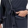 GYS Premium Men’s Bamboo Viscose Knee Length Robe(Midnight Blue)