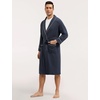 GYS Premium Men’s Bamboo Viscose Knee Length Robe(Midnight Blue)