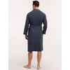 GYS Premium Men’s Bamboo Viscose Knee Length Robe(Midnight Blue)