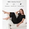GYS Women’s Bamboo Viscose Capri Pajama Set, Wide Waistband Cooling(Black)