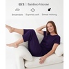 GYS Women’s Bamboo Viscose Capri Pajama Set, Wide Waistband Cooling(Deep Purple)