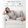 GYS Women’s Bamboo Viscose Capri Pajama Set, Wide Waistband Cooling(Heather Grey)
