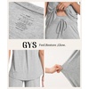 GYS Women’s Bamboo Viscose Capri Pajama Set, Wide Waistband Cooling(Heather Grey)