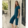 GYS Women’s Bamboo Viscose Capri Pajama Set, Wide Waistband Cooling(Ink Blue)