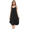 GYS Women’s Bamboo Viscose Cooling Pleated Sleeveless Nightgown(Black)