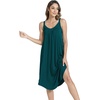 GYS Women’s Bamboo Viscose Cooling Pleated Sleeveless Nightgown(Deep Green)