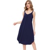 GYS Women’s Bamboo Viscose Cooling Pleated Sleeveless Nightgown(Navy)