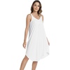 GYS Women’s Bamboo Viscose Cooling Pleated Sleeveless Nightgown(White)