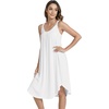 GYS Women’s Bamboo Viscose Cooling Pleated Sleeveless Nightgown(White)