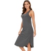 GYS Women’s Bamboo Viscose Cooling Racerback Tank Nightgown(Dark Heather Grey)