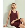 GYS Women’s Bamboo Viscose Cooling Racerback Tank Nightgown(Ficus Red)