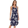 GYS Women’s Bamboo Viscose Cooling Racerback Tank Nightgown(Navy Floral)