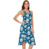 GYS Women’s Bamboo Viscose Cooling Racerback Tank Nightgown(Teal Blue Peony)