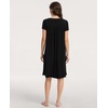 GYS Women’s Bamboo Viscose Muumuu, Puff Short Sleeve Pleated Nightgown(Black)