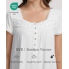GYS Women’s Bamboo Viscose Muumuu, Puff Short Sleeve Pleated Nightgown(White)