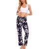 GYS Women’s Bamboo Viscose Pajama Pants, Soft Lightweight Lounge Bottoms(Navy Floral)