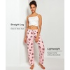 GYS Women’s Bamboo Viscose Pajama Pants, Soft Lightweight Lounge Bottoms(Pink Coffee Cup)