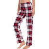 GYS Women’s Bamboo Viscose Pajama Pants, Soft Lightweight Lounge Bottoms(White Red Plaid)