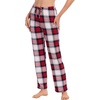 GYS Women’s Bamboo Viscose Pajama Pants, Soft Lightweight Lounge Bottoms(White Red Plaid)