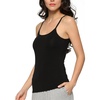 GYS Bamboo Viscose Camisole Tops for Women Undershirt Layering Tank Top(Black)