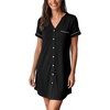 GYS Bamboo Viscose Nightgowns for Women Soft Button Down Sleep Shirt(Black)