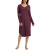 GYS Bamboo Viscose Nightgowns for Women Soft Long Sleeve V-Neck Night Shirt(Prune Purple)