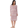 GYS Bamboo Viscose Nightgowns for Women Soft Long Sleeve V-Neck Night Shirt(Red Elk)